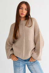 Beige Ribbed Sweater