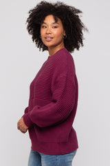 Burgundy Ribbed Sweater