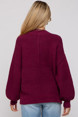 Burgundy Ribbed Maternity Sweater