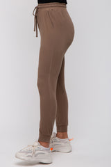 Mocha Ultra Soft Knit Drawstring Joggers