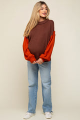 Brown Multi-Color Knit Maternity Sweater