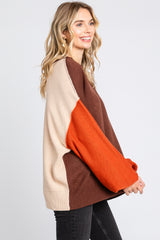 Brown Multi-Color Knit Sweater