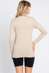 Beige Long Sleeve Top