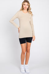 Beige Long Sleeve Top