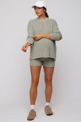 Sage Sweater and Short Maternity Set