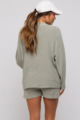 Sage Sweater and Short Maternity Set