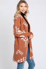 Rust Print Cardigan