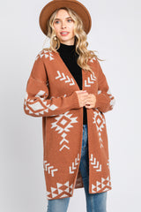 Rust Print Cardigan