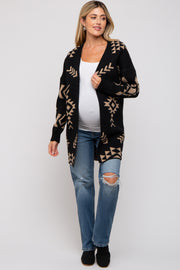 Black Print Maternity Cardigan