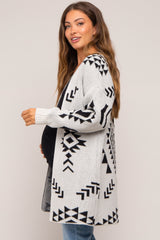 Ivory Print Maternity Cardigan