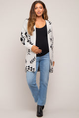 Ivory Print Maternity Cardigan