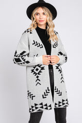 Ivory Print Cardigan