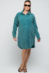 Jade Corduroy Button Down Collared Plus Maternity Dress