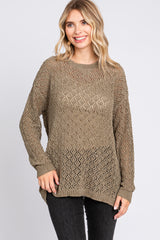 Olive Chenille Open Knit Maternity Sweater