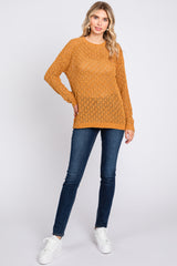 Gold Chenille Open Knit Sweater