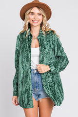 Green Embossed Floral Velvet Maternity Blouse