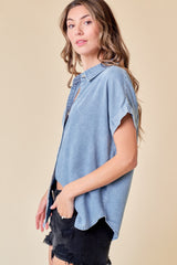 Denim Roll Up Sleeve Shirt