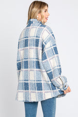 Blue Plaid Sherpa Jacket