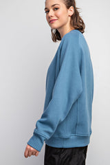 Blue Pullover Terry Crewneck