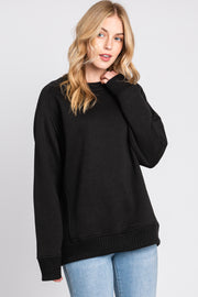 Black Pullover Terry Crewneck