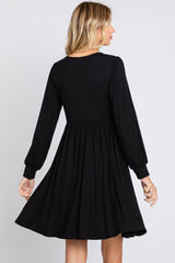 Black Long Puff Sleeve Dress