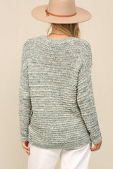 Light Olive Open Weave Sweater