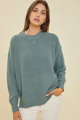 Sage Knit Side Slit Maternity Sweater