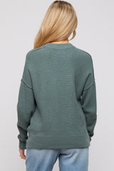 Sage Knit Side Slit Maternity Sweater