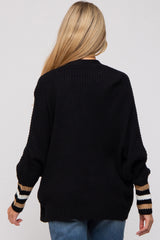 Black Striped Dolman Sleeve Maternity Cardigan