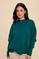 Emerald Knit Mock Neck Maternity Sweater