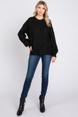 Black Ribbed Cuff Sweater