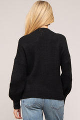 Black Bubble Sleeve Maternity Sweater