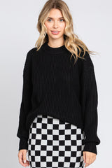 Black Bubble Sleeve Maternity Sweater