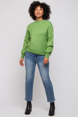 Green Bubble Sleeve Sweater