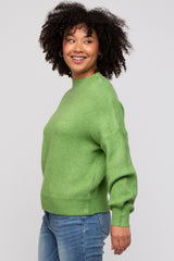 Green Bubble Sleeve Sweater