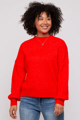 Red Bubble Sleeve Sweater