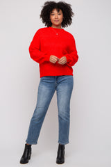 Red Bubble Sleeve Sweater