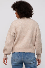 Taupe Bubble Sleeve Sweater