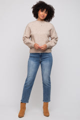 Taupe Bubble Sleeve Sweater