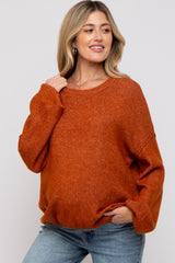 Camel Basic Drop Shoulder Maternity Sweater