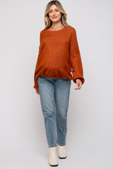 Camel Basic Drop Shoulder Maternity Sweater