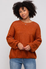 Camel Basic Drop Shoulder Maternity Sweater