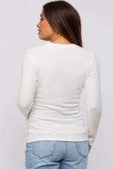 Ivory Soft Brushed Maternity Long Sleeve Top