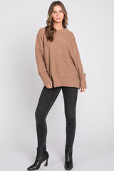 Mocha Knit Exposed Seam Sweater