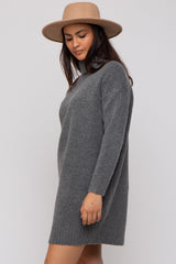 Charcoal Turtleneck Sweater Mini Dress