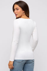 Ivory V-Neck Long Sleeve Maternity Top