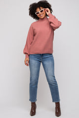 Mauve Mock Neck Sweater