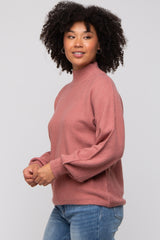 Mauve Mock Neck Sweater