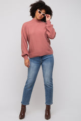 Mauve Mock Neck Sweater