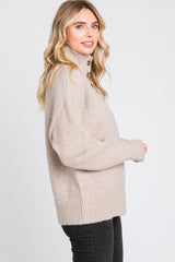 Beige Button Front Sweater